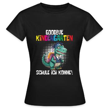 Inscription à l’école Dino Retour à l’école - T-shirt Femme - noir - Devant - AI Model Female 172 dark (172cm)