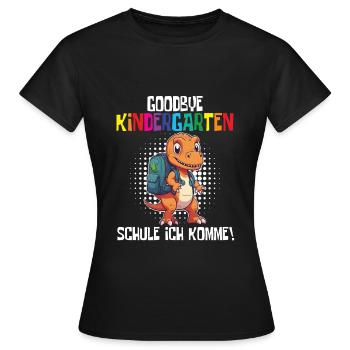 Inscription à l’école Dino Retour à l’école - T-shirt Femme - noir - Devant - AI Model Female 172 dark (172cm)