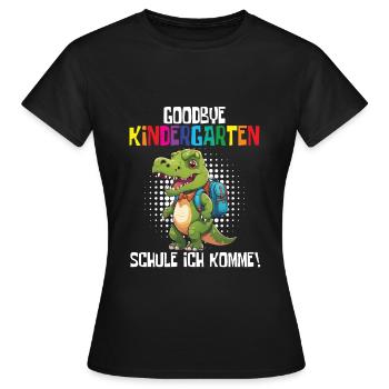 Inscription à l’école Dino Retour à l’école - T-shirt Femme - noir - Devant - AI Model Female 172 dark (172cm)