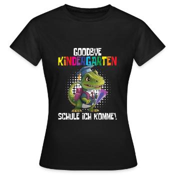 Inscription à l’école Dino Retour à l’école - T-shirt Femme - noir - Devant - AI Model Female 172 dark (172cm)