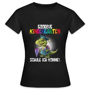 Inscription à l’école Dino Retour à l’école - T-shirt Femme - noir - Devant - AI Model Female 172 dark (172cm)