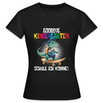 Inscription à l’école Dino Retour à l’école - T-shirt Femme - noir - Devant - AI Model Female 172 dark (172cm)
