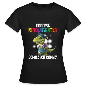 Inscription à l’école Dino Retour à l’école - T-shirt Femme - noir - Devant - AI Model Female 172 dark (172cm)