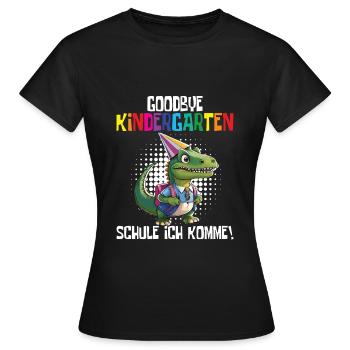 Inscription à l’école Dino Retour à l’école - T-shirt Femme - noir - Devant - AI Model Female 172 dark (172cm)