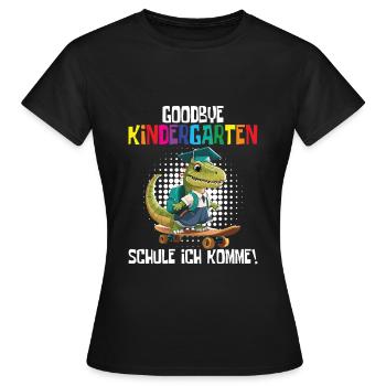 Inscription à l’école Dino Retour à l’école - T-shirt Femme - noir - Devant - AI Model Female 172 dark (172cm)