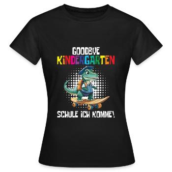 Inscription à l’école Dino Retour à l’école - T-shirt Femme - noir - Devant - AI Model Female 172 dark (172cm)