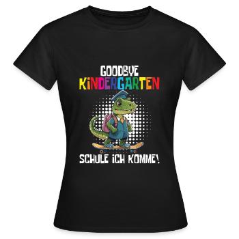 Inscription à l’école Dino Retour à l’école - T-shirt Femme - noir - Devant - AI Model Female 172 dark (172cm)