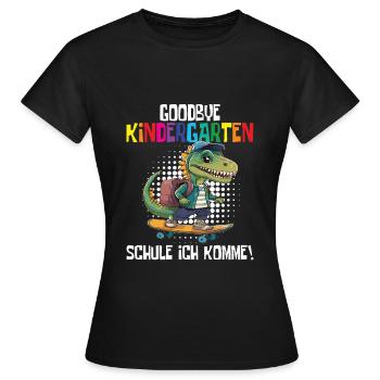Inscription à l’école Dino Retour à l’école - T-shirt Femme - noir - Devant - AI Model Female 172 dark (172cm)