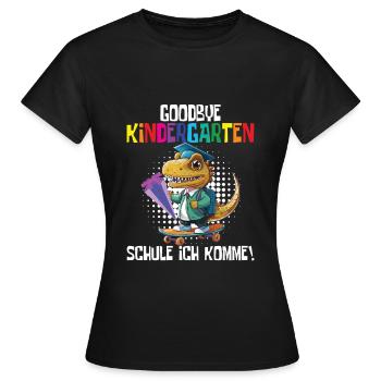 Inscription à l’école Dino Retour à l’école - T-shirt Femme - noir - Devant - AI Model Female 172 dark (172cm)