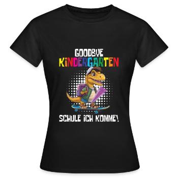 Inscription à l’école Dino Retour à l’école - T-shirt Femme - noir - Devant - AI Model Female 172 dark (172cm)