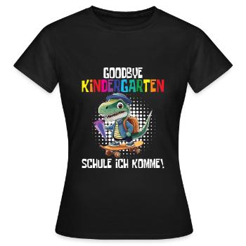 Inscription à l’école Dino Retour à l’école - T-shirt Femme - noir - Devant - AI Model Female 172 dark (172cm)