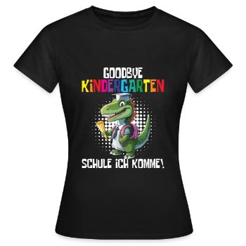 Inscription à l’école Dino Retour à l’école - T-shirt Femme - noir - Devant - AI Model Female 172 dark (172cm)