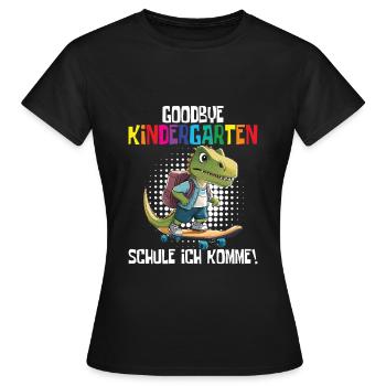 Inscription à l’école Dino Retour à l’école - T-shirt Femme - noir - Devant - AI Model Female 172 dark (172cm)