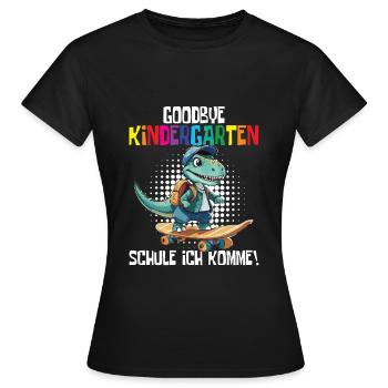 Inscription à l’école Dino Retour à l’école - T-shirt Femme - noir - Devant - AI Model Female 172 dark (172cm)