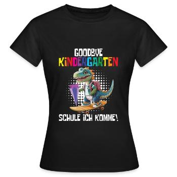 Inscription à l’école Dino Retour à l’école - T-shirt Femme - noir - Devant - AI Model Female 172 dark (172cm)