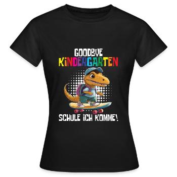 Inscription à l’école Dino Retour à l’école - T-shirt Femme - noir - Devant - AI Model Female 172 dark (172cm)