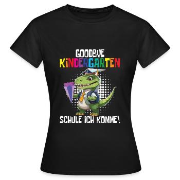Inscription à l’école Dino Retour à l’école - T-shirt Femme - noir - Devant - AI Model Female 172 dark (172cm)