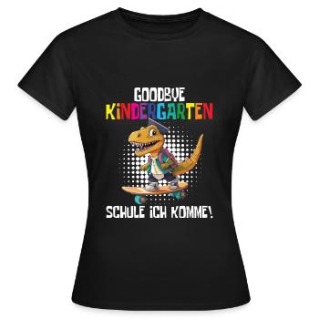 Inscription à l’école Dino Retour à l’école - T-shirt Femme - noir - Devant - AI Model Female 172 dark (172cm)