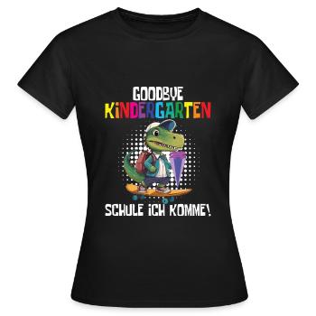 Inscription à l’école Dino Retour à l’école - T-shirt Femme - noir - Devant - AI Model Female 172 dark (172cm)