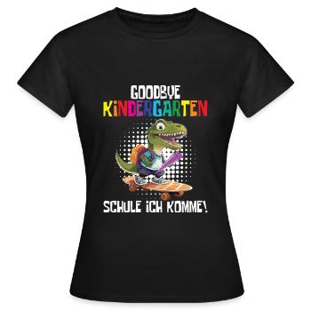 Inscription à l’école Dino Retour à l’école - T-shirt Femme - noir - Devant - AI Model Female 172 dark (172cm)