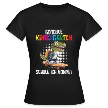 Inscription à l’école Dino Retour à l’école - T-shirt Femme - noir - Devant - AI Model Female 172 dark (172cm)