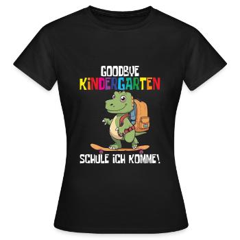 Inscription à l’école Dino Retour à l’école - T-shirt Femme - noir - Devant - AI Model Female 172 dark (172cm)