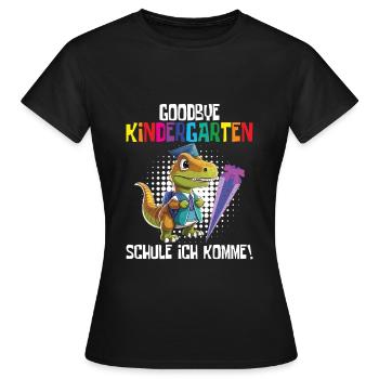 Inscription à l’école Dino Retour à l’école - T-shirt Femme - noir - Devant - AI Model Female 172 dark (172cm)