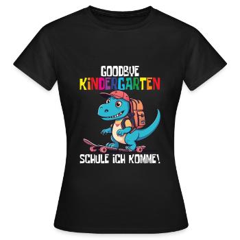 Inscription à l’école Dino Retour à l’école - T-shirt Femme - noir - Devant - AI Model Female 172 dark (172cm)