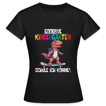 Inscription à l’école Dino Retour à l’école - T-shirt Femme - noir - Devant - AI Model Female 172 dark (172cm)