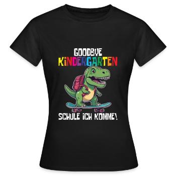 Inscription à l’école Dino Retour à l’école - T-shirt Femme - noir - Devant - AI Model Female 172 dark (172cm)