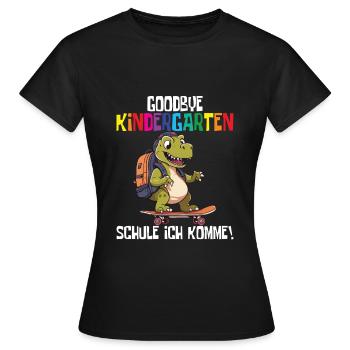 Inscription à l’école Dino Retour à l’école - T-shirt Femme - noir - Devant - AI Model Female 172 dark (172cm)