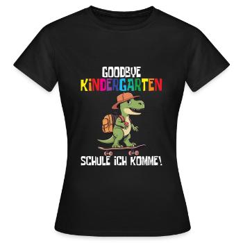 Inscription à l’école Dino Retour à l’école - T-shirt Femme - noir - Devant - AI Model Female 172 dark (172cm)
