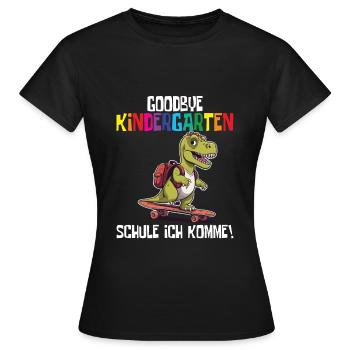 Inscription à l’école Dino Retour à l’école - T-shirt Femme - noir - Devant - AI Model Female 172 dark (172cm)
