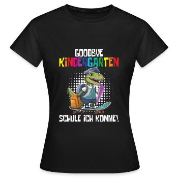 Inscription à l’école Dino Retour à l’école - T-shirt Femme - noir - Devant - AI Model Female 172 dark (172cm)