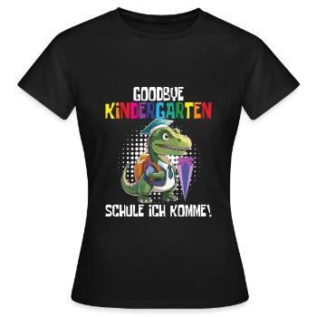 Inscription à l’école Dino Retour à l’école - T-shirt Femme - noir - Devant - AI Model Female 172 dark (172cm)