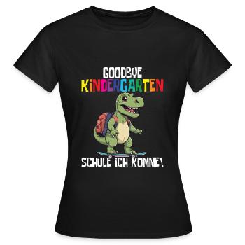 Inscription à l’école Dino Retour à l’école - T-shirt Femme - noir - Devant - AI Model Female 172 dark (172cm)