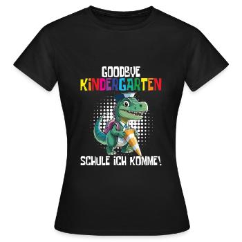 Inscription à l’école Dino Retour à l’école - T-shirt Femme - noir - Devant - AI Model Female 172 dark (172cm)