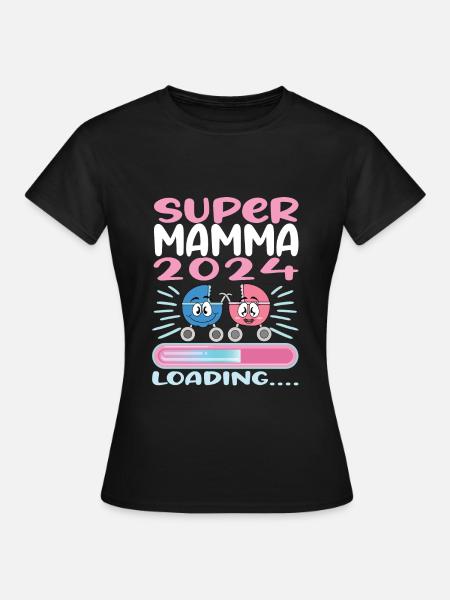 Super Mamma 2024 Loading - Frauen T-Shirt - Schwarz
