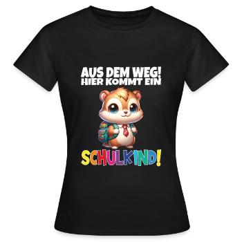 Écolier 2024 entrant à l'école - T-shirt Femme - noir - Devant - AI Model Female 172 dark (172cm)