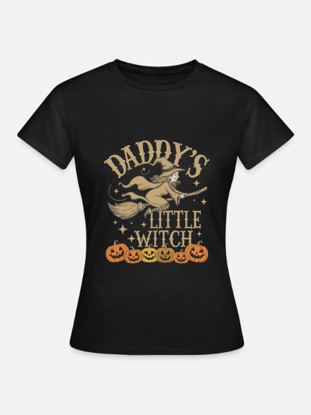 Halloween Witch Daddy's Little Witch - Frauen T-Shirt - Schwarz