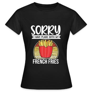 Lustige Pommes Lustig French Fries - Frauen T-Shirt - Schwarz - Vorne - AI Model Female 172 dark (172cm)