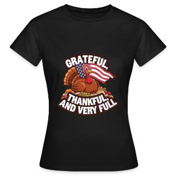 Dinde drôle de Thanksgiving - T-shirt Femme - noir - Devant - AI Model Female 172 dark (172cm)