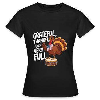 Dinde drôle de Thanksgiving - T-shirt Femme - noir - Devant - AI Model Female 172 dark (172cm)