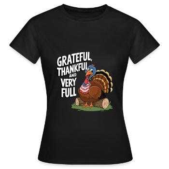 Lustiger Thanksgiving Truthahn - Frauen T-Shirt - Schwarz - Vorne - AI Model Female 172 dark (172cm)