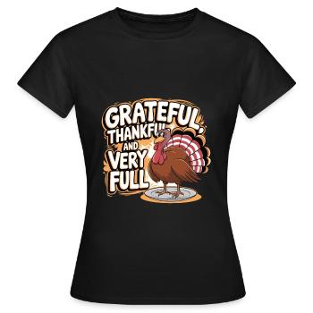 Dinde drôle de Thanksgiving - T-shirt Femme - noir - Devant - AI Model Female 172 dark (172cm)