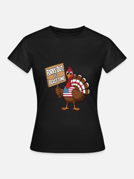 Lustiger Thanksgiving Truthahn - Frauen T-Shirt - Schwarz