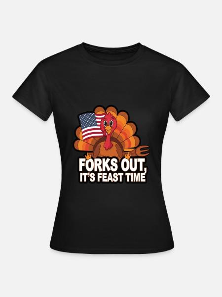 Lustiger Thanksgiving Truthahn - Frauen T-Shirt - Schwarz