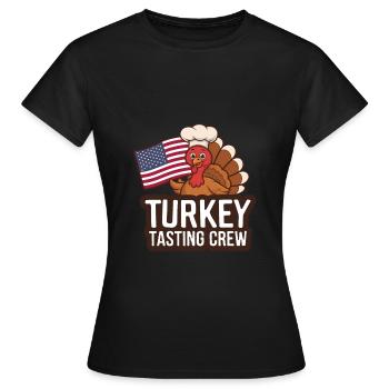 Lustiger Thanksgiving Truthahn - Frauen T-Shirt - Schwarz - Vorne - AI Model Female 172 dark (172cm)