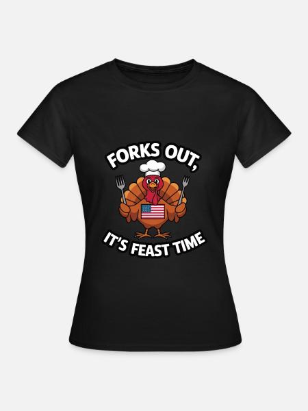Lustiger Thanksgiving Truthahn - Frauen T-Shirt - Schwarz