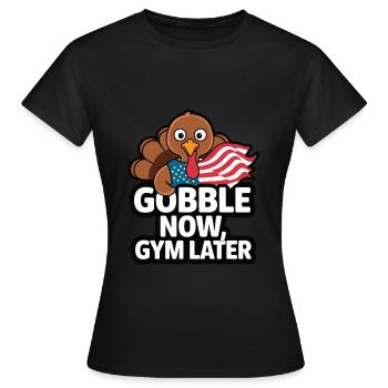 Lustiger Thanksgiving Truthahn - Frauen T-Shirt - Schwarz - Vorne - AI Model Female 172 dark (172cm)